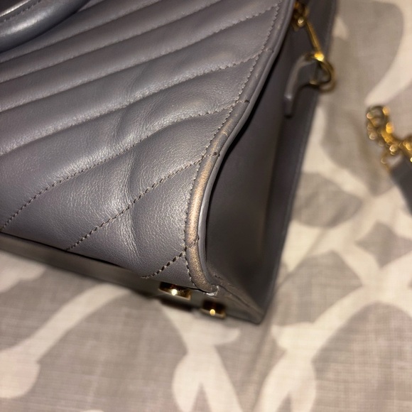 YSL Yves Saint Laurent Gray Matelasse Quilted Calfskin Cabas Bag - Picture 7 of 14